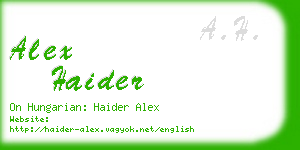 alex haider business card